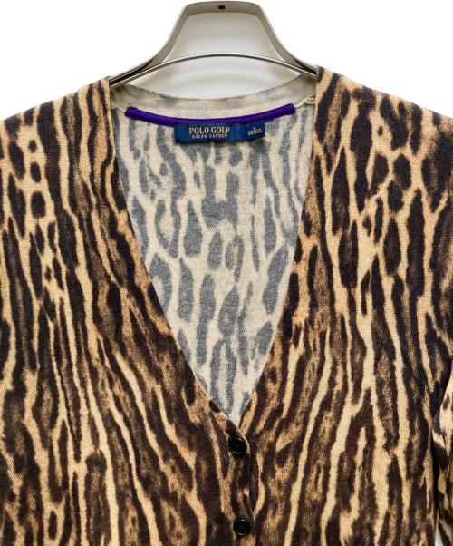 POLO GOLF（ポロ ゴルフ）POLO GOLF (ポロ ゴルフ) シルク・カシミヤ レオパードカーディガン ベージュ サイズ:Sの古着・服飾アイテム