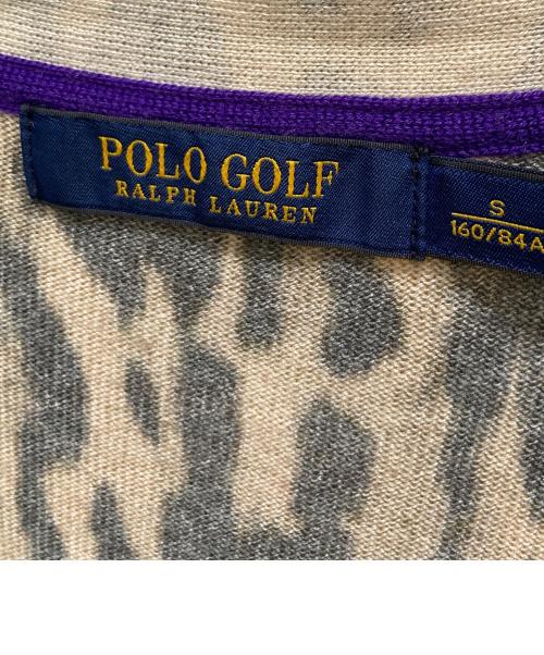 POLO GOLF（ポロ ゴルフ）POLO GOLF (ポロ ゴルフ) シルク・カシミヤ レオパードカーディガン ベージュ サイズ:Sの古着・服飾アイテム