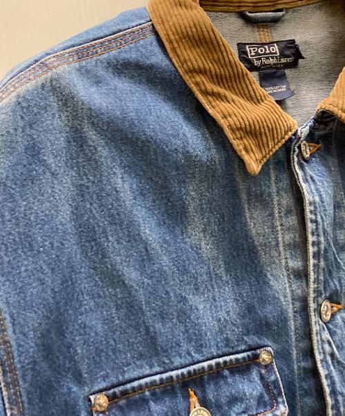 POLO RALPH LAUREN（ポロ・ラルフローレン）POLO RALPH LAUREN (ポロ・ラルフローレン) ヴィンテージ 襟コーズ デニムトラッカージャケット インディゴ サイズ:Lの古着・服飾アイテム