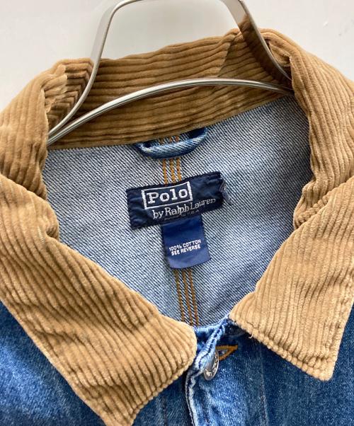 POLO RALPH LAUREN（ポロ・ラルフローレン）POLO RALPH LAUREN (ポロ・ラルフローレン) ヴィンテージ 襟コーズ デニムトラッカージャケット インディゴ サイズ:Lの古着・服飾アイテム