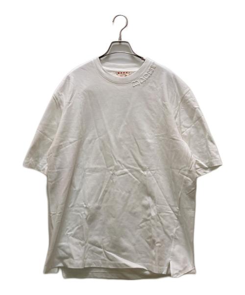 MARNI（マルニ）MARNI (マルニ) ネックロゴパッチTシャツ ホワイト サイズ:50の古着・服飾アイテム