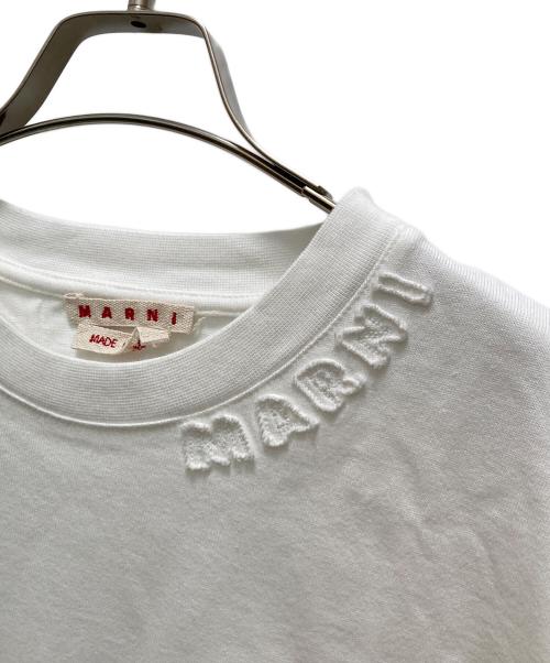 MARNI（マルニ）MARNI (マルニ) ネックロゴパッチTシャツ ホワイト サイズ:50の古着・服飾アイテム
