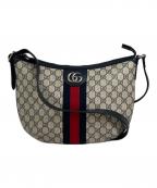 GUCCIグッチ）の古着「ショルダーバッグ」｜ベージュ×ネイビー