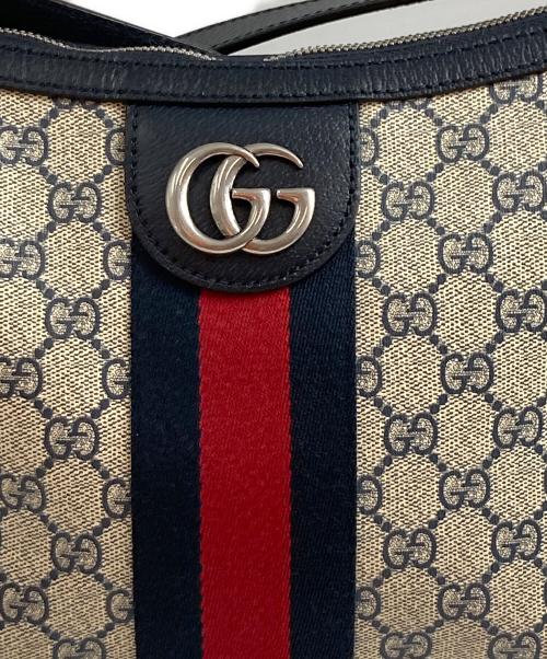 GUCCI（グッチ）GUCCI (グッチ) ショルダーバッグ ベージュ×ネイビーの古着・服飾アイテム