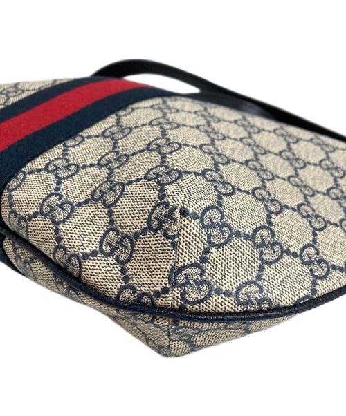 GUCCI（グッチ）GUCCI (グッチ) ショルダーバッグ ベージュ×ネイビーの古着・服飾アイテム
