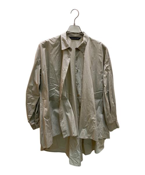 mizuiro-ind（ミズイロインド）mizuiro-ind (ミズイロインド) コットン ワイド フレア シャツ ベージュ サイズ:表記無しの古着・服飾アイテム