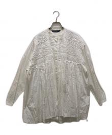 mizuiro-ind（ミズイロインド）の古着「スタンドカラーピンタックシャツ」｜ホワイト