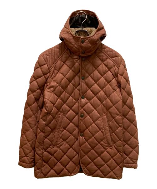PS Paul Smith（ＰＳポールスミス）PS Paul Smith (ＰＳポールスミス) ラムレザーキルティングダウンジャケット ブラウン サイズ:Mの古着・服飾アイテム