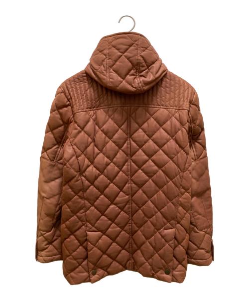 PS Paul Smith（ＰＳポールスミス）PS Paul Smith (ＰＳポールスミス) ラムレザーキルティングダウンジャケット ブラウン サイズ:Mの古着・服飾アイテム