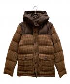 BURBERRY BLACK LABELバーバリーブラックレーベル）の古着「千鳥柄ダウンジャケット」｜ブラウン