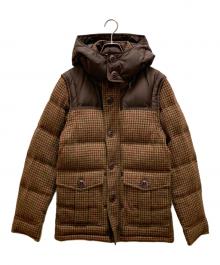 BURBERRY BLACK LABEL（バーバリーブラックレーベル）の古着「千鳥柄ダウンジャケット」｜ブラウン