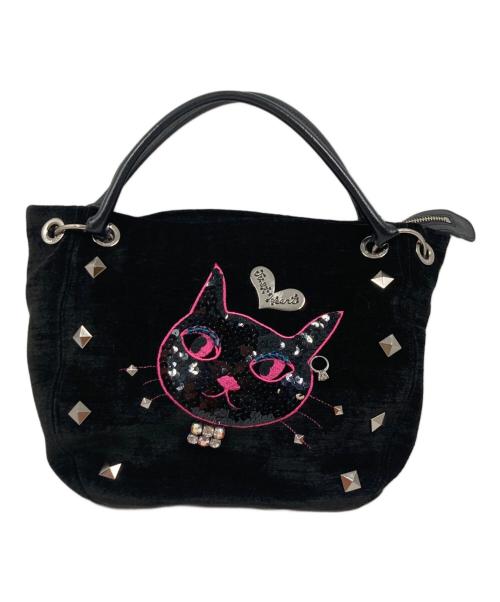 Think Bee!（シンクビー!）Think Bee! (シンクビー!) キャットデザインハンドバッグ ブラックの古着・服飾アイテム