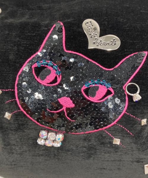 Think Bee!（シンクビー!）Think Bee! (シンクビー!) キャットデザインハンドバッグ ブラックの古着・服飾アイテム