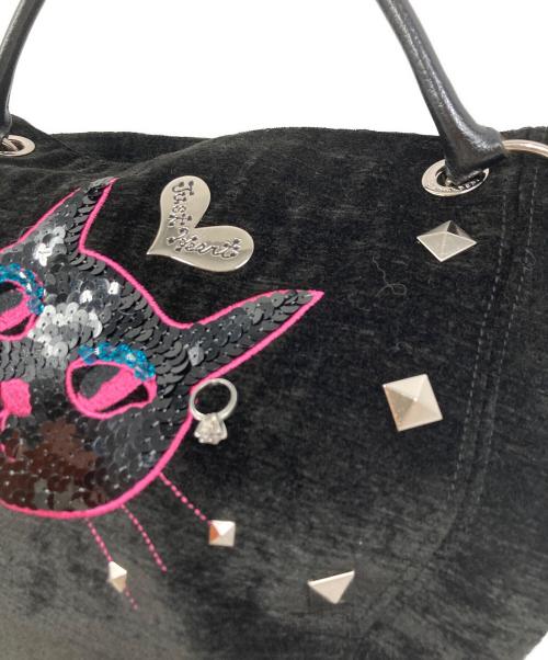 Think Bee!（シンクビー!）Think Bee! (シンクビー!) キャットデザインハンドバッグ ブラックの古着・服飾アイテム