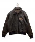 VINTAGEヴィンテージ）の古着「90's リバーシブルレザージャケット」｜ブラック