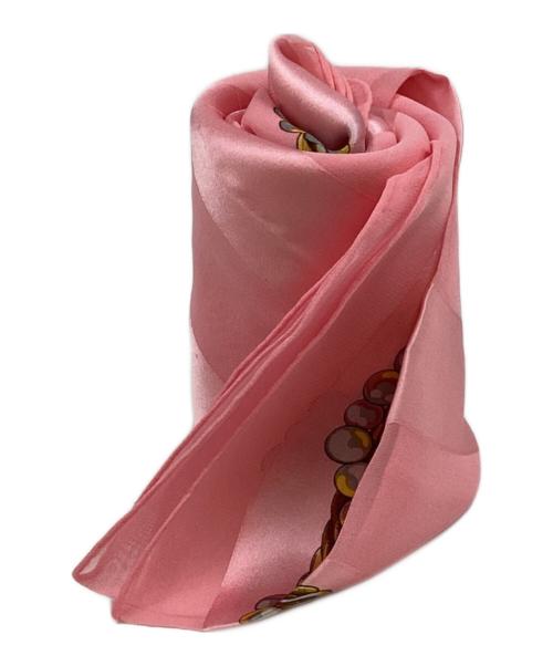 Christian Dior（クリスチャン ディオール）Christian Dior (クリスチャン ディオール) 宝石デザイン ロゴシルクスカーフ ピンク 未使用品の古着・服飾アイテム