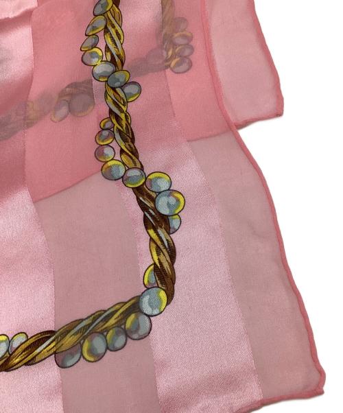 Christian Dior（クリスチャン ディオール）Christian Dior (クリスチャン ディオール) 宝石デザイン ロゴシルクスカーフ ピンク 未使用品の古着・服飾アイテム