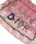 中古・古着 Christian Dior (クリスチャン ディオール) 宝石デザイン ロゴシルクスカーフ ピンク 未使用品：10000円