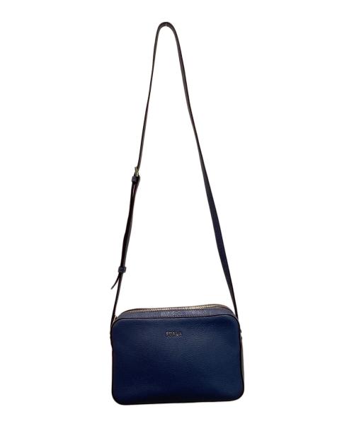 FURLA（フルラ）FURLA (フルラ) レザーショルダーバッグ ブルーの古着・服飾アイテム