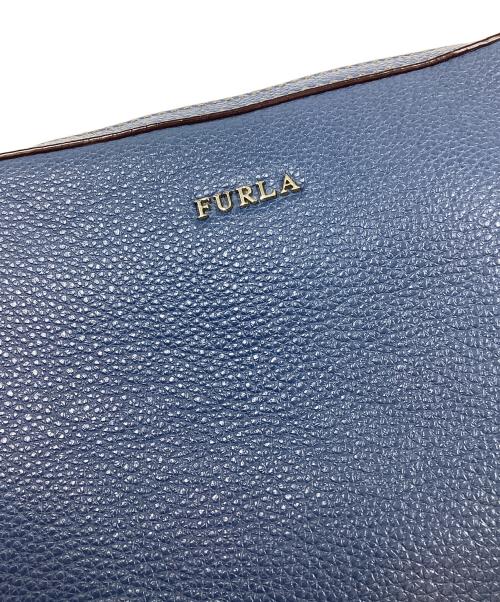 FURLA（フルラ）FURLA (フルラ) レザーショルダーバッグ ブルーの古着・服飾アイテム