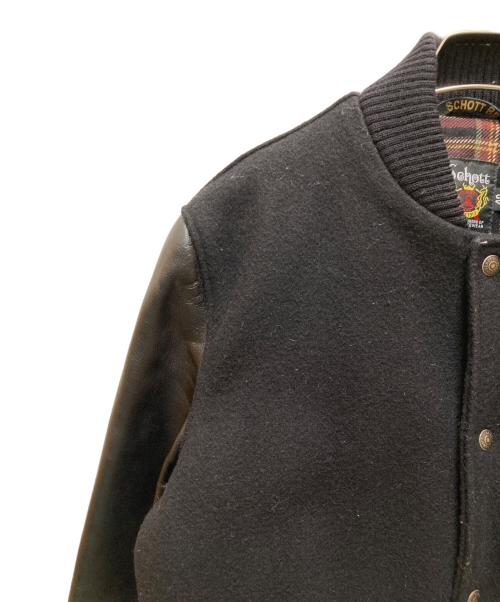 Schott（ショット）Schott (ショット) Dポケット バーシティジャケット ブラック サイズ:40の古着・服飾アイテム