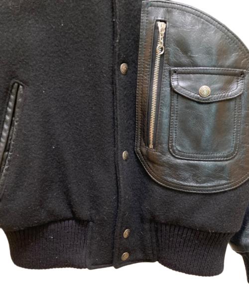 Schott（ショット）Schott (ショット) Dポケット バーシティジャケット ブラック サイズ:40の古着・服飾アイテム