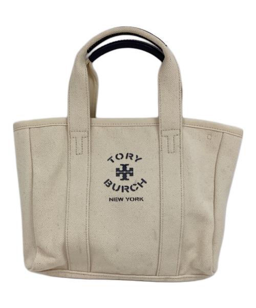 TORY BURCH（トリーバーチ）TORY BURCH (トリーバーチ) 2WAYキャンバスミニハンドバック ベージュの古着・服飾アイテム