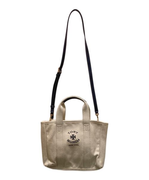 TORY BURCH（トリーバーチ）TORY BURCH (トリーバーチ) 2WAYキャンバスミニハンドバック ベージュの古着・服飾アイテム