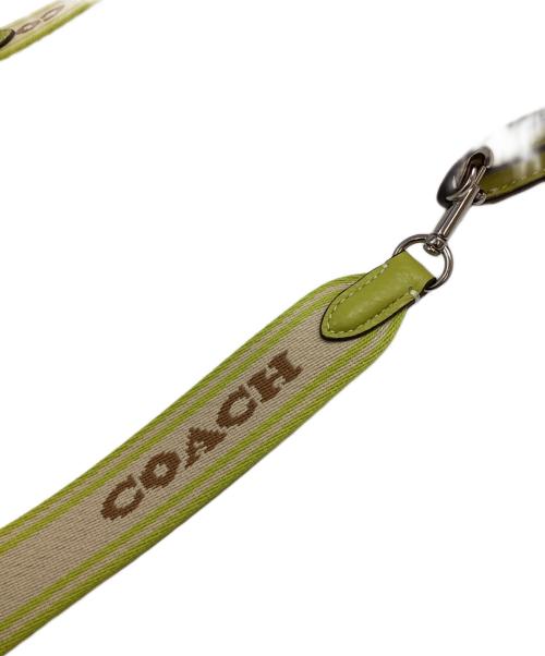 COACH（コーチ）COACH (コーチ) アンナフォルドオーバークロスボディクラッチ 黄緑×ベージュの古着・服飾アイテム