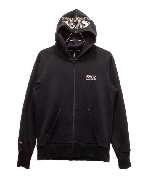sy32 by sweet years（エスワイサーティトゥバイスィートイヤーズ）SY32 by SWEET YEARS (エスワイサーティトゥバイスィートイヤーズ) BASIC ZIP HOODIE ブラック サイズ:Lの古着・服飾アイテム
