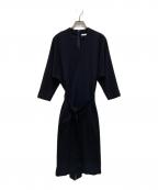 icBアイシービー）の古着「【洗える】 Fied Vネックワンピース」｜ネイビー