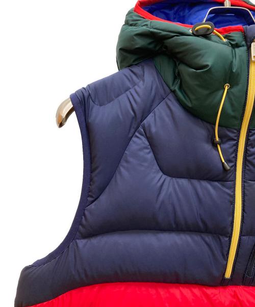 POLO RALPH LAUREN（ポロ・ラルフローレン）POLO RALPH LAUREN (ポロ・ラルフローレン) GLACIER COLORBLOCK ダウンベスト レッド×ネイビー サイズ:XLの古着・服飾アイテム