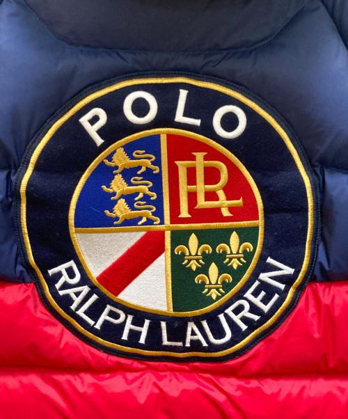 POLO RALPH LAUREN（ポロ・ラルフローレン）POLO RALPH LAUREN (ポロ・ラルフローレン) GLACIER COLORBLOCK ダウンベスト レッド×ネイビー サイズ:XLの古着・服飾アイテム