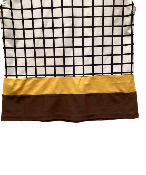ISSEY MIYAKE（イッセイミヤケ）ISSEY MIYAKE (イッセイミヤケ) ウインドウチェック切替ノースリーブ ブラック×ホワイト サイズ:2の古着・服飾アイテム