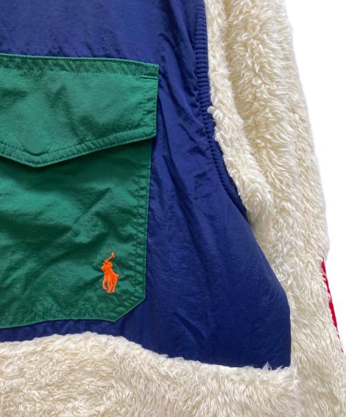 POLO RALPH  LAUREN（ポロ・ラルフローレン）POLO RALPH  LAUREN (ポロ・ラルフローレン) パフォーマンス レトロパイル ハーフジップ フリースジャケット ネイビー×ベージュ サイズ:Lの古着・服飾アイテム