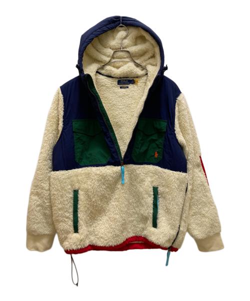 POLO RALPH  LAUREN（ポロ・ラルフローレン）POLO RALPH  LAUREN (ポロ・ラルフローレン) パフォーマンス レトロパイル ハーフジップ フリースジャケット ネイビー×ベージュ サイズ:Lの古着・服飾アイテム