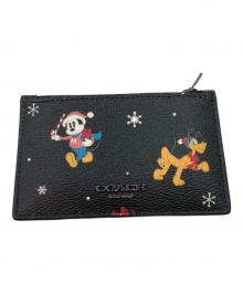 COACH×DISNEY（コーチ×ディズニー）の古着「コラボ ホリデイ プリント パス&コインケース」｜ブラック