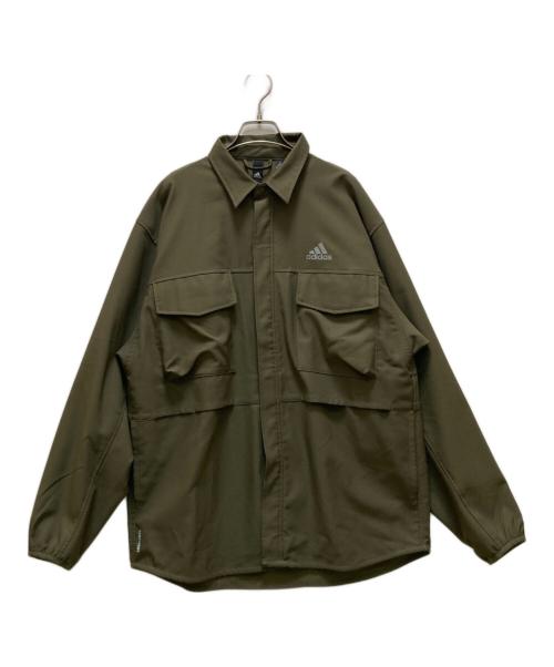 adidas（アディダス）adidas (アディダス) シティエスケープルーズフィットシャツジャケット グリーン サイズ:Mの古着・服飾アイテム