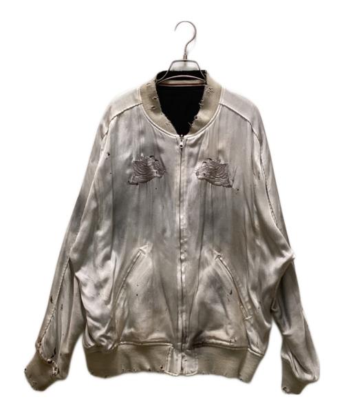 DAIRIKU（ダイリク）DAIRIKU (ダイリク) リバーシブルサテンスカジャン ホワイト サイズ:Lの古着・服飾アイテム