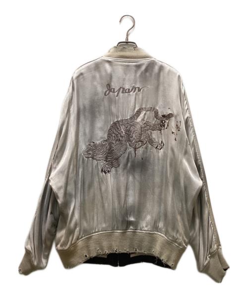 DAIRIKU（ダイリク）DAIRIKU (ダイリク) リバーシブルサテンスカジャン ホワイト サイズ:Lの古着・服飾アイテム