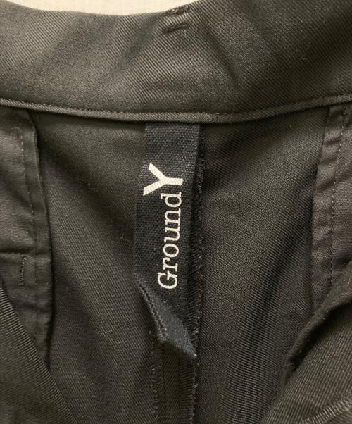 GROUND Y（グラウンドワイ）GROUND Y (グラウンドワイ) ウールギャバジンテーパードパンツ ブラック サイズ:3の古着・服飾アイテム