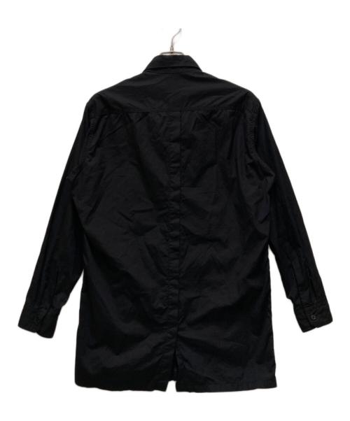 Yohji Yamamoto pour homme（ヨウジヤマモト プールオム）Yohji Yamamoto pour homme (ヨウジヤマモト プールオム) 後ろ開き 環縫いレギュラーカラーロングシャツ ブラック サイズ:3の古着・服飾アイテム