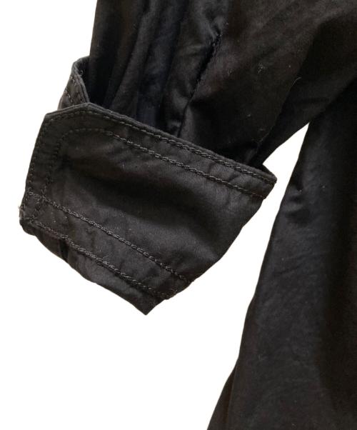 Yohji Yamamoto pour homme（ヨウジヤマモト プールオム）Yohji Yamamoto pour homme (ヨウジヤマモト プールオム) 後ろ開き 環縫いレギュラーカラーロングシャツ ブラック サイズ:3の古着・服飾アイテム
