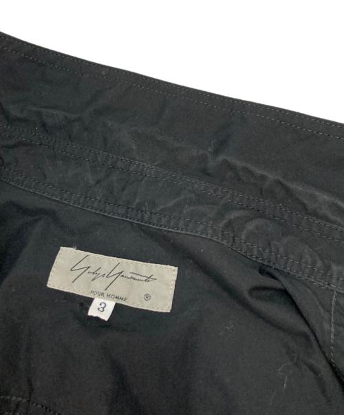 Yohji Yamamoto pour homme（ヨウジヤマモト プールオム）Yohji Yamamoto pour homme (ヨウジヤマモト プールオム) 後ろ開き 環縫いレギュラーカラーロングシャツ ブラック サイズ:3の古着・服飾アイテム