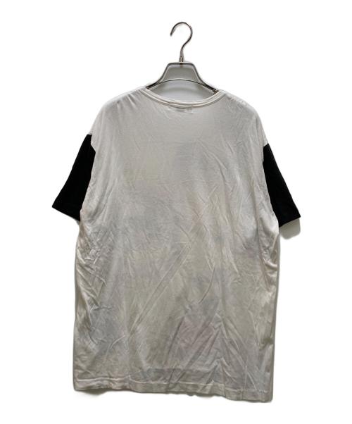 Yohji Yamamoto pour homme（ヨウジヤマモト プールオム）Yohji Yamamoto pour homme (ヨウジヤマモト プールオム) フェイスデザインTシャツ ホワイト×ブラック サイズ:3の古着・服飾アイテム