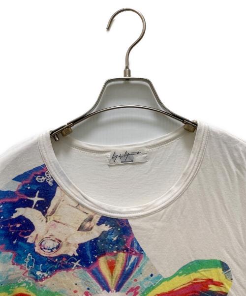 Yohji Yamamoto pour homme（ヨウジヤマモト プールオム）Yohji Yamamoto pour homme (ヨウジヤマモト プールオム) フェイスデザインTシャツ ホワイト×ブラック サイズ:3の古着・服飾アイテム