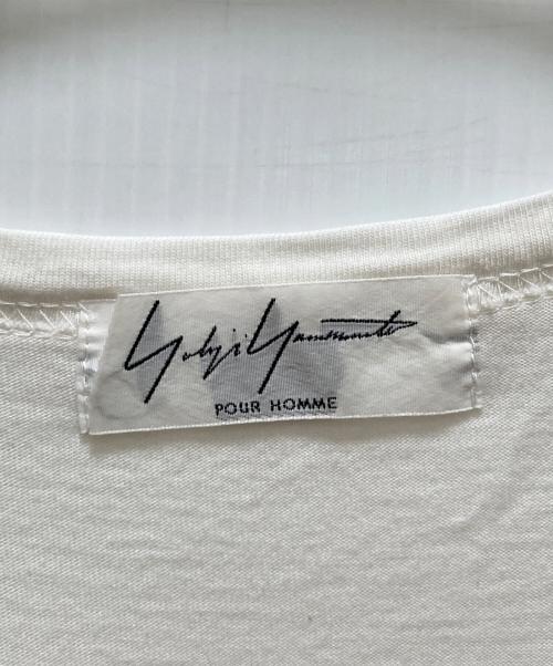 Yohji Yamamoto pour homme（ヨウジヤマモト プールオム）Yohji Yamamoto pour homme (ヨウジヤマモト プールオム) フェイスデザインTシャツ ホワイト×ブラック サイズ:3の古着・服飾アイテム