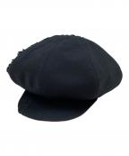 GROUND Y×ISHICAグラウンドワイ×）の古着「コラボダメージ加工キャスケット」｜ブラック