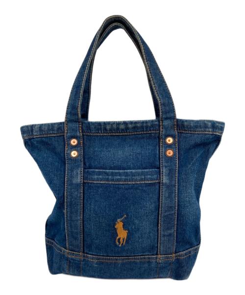 POLO RALPH LAUREN（ポロ・ラルフローレン）POLO RALPH LAUREN (ポロ・ラルフローレン) スモールデニムトートバッグ インディゴの古着・服飾アイテム