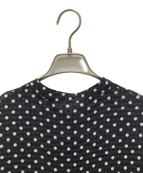 BEARDSLEY（ビアズリー）BEARDSLEY (ビアズリー) ドットギャザーワンピース ブラック×ホワイト 未使用品の古着・服飾アイテム